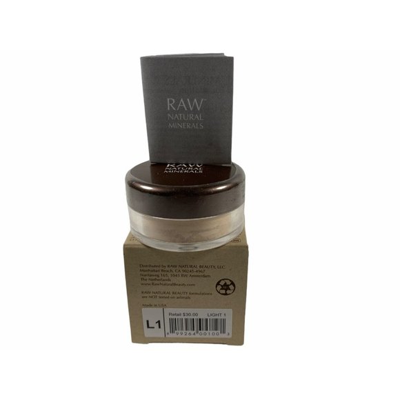 RAW MINERALS FOUNDATION - LIGHT 1 - 0.07 oz 2 Grams Loose Powder - New Sealed! - Picture 8 of 9